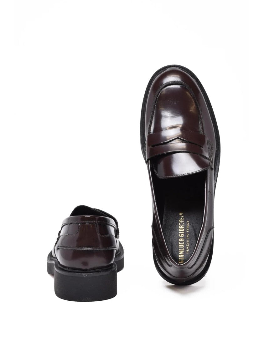 Gianluca Giordano Brown Rubber Penny Loafers