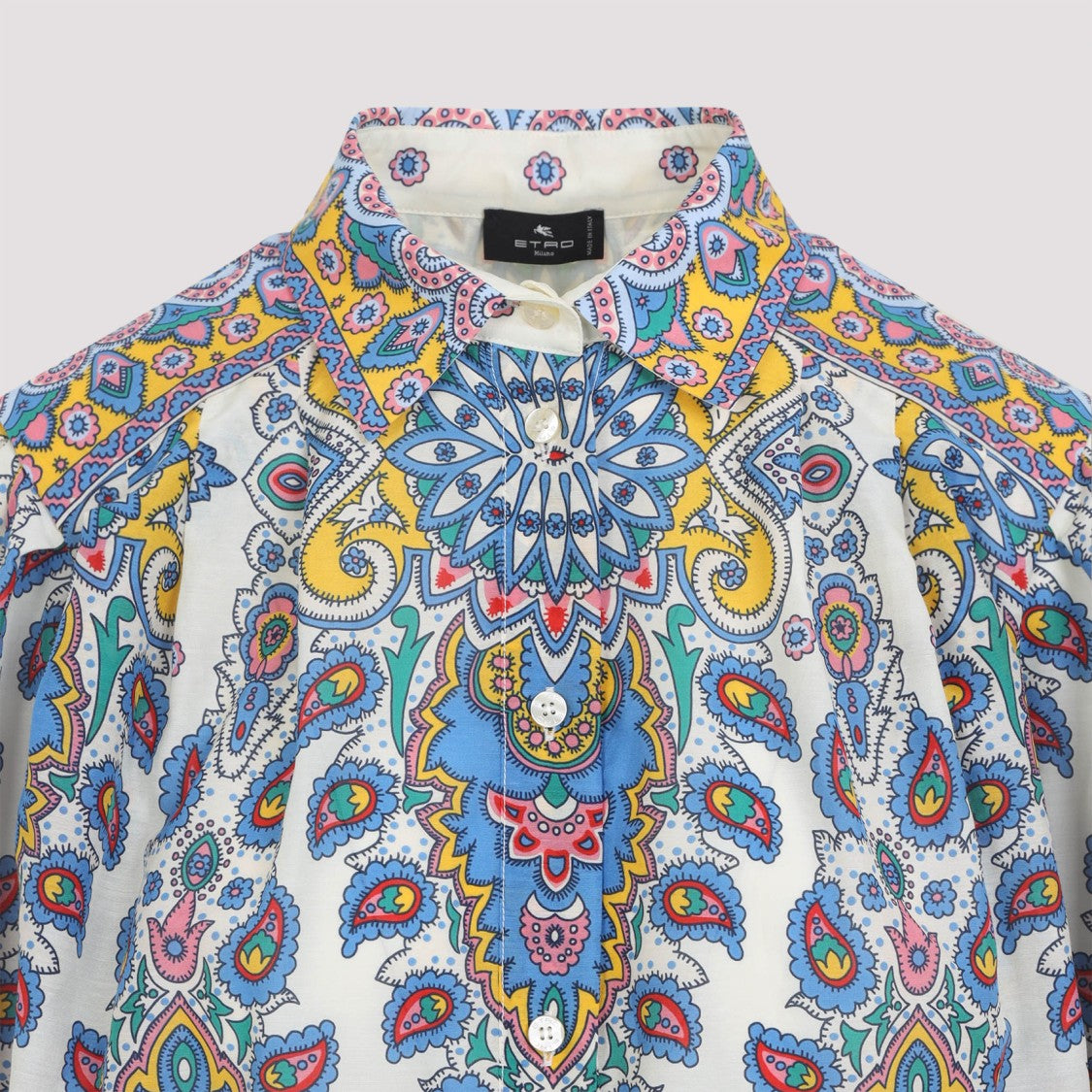 Etro Multicolor Paisley Pattern Cotton-Silk Blend Blouse