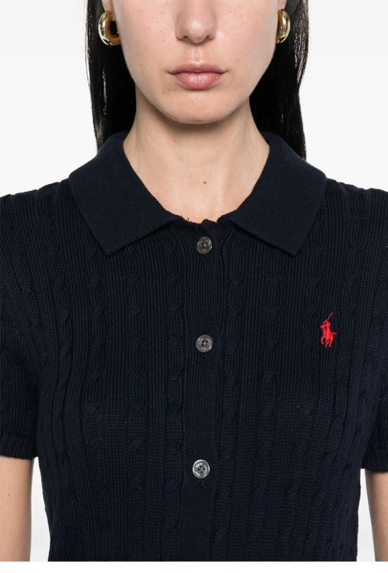 Polo Ralph Lauren Textured Cable Knit Short Sleeve Cardigan