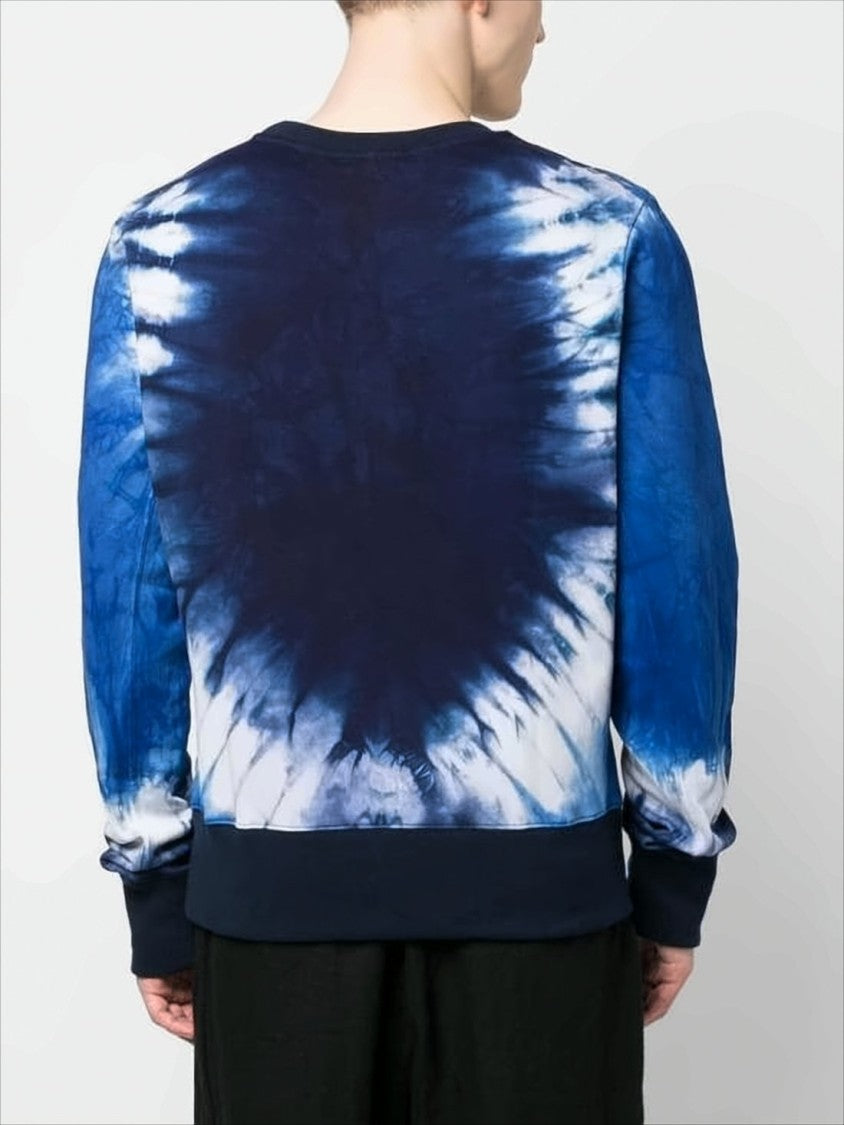 Wales Bonner Tie-Dye Long Sleeve Shirt With Contrasting Logo