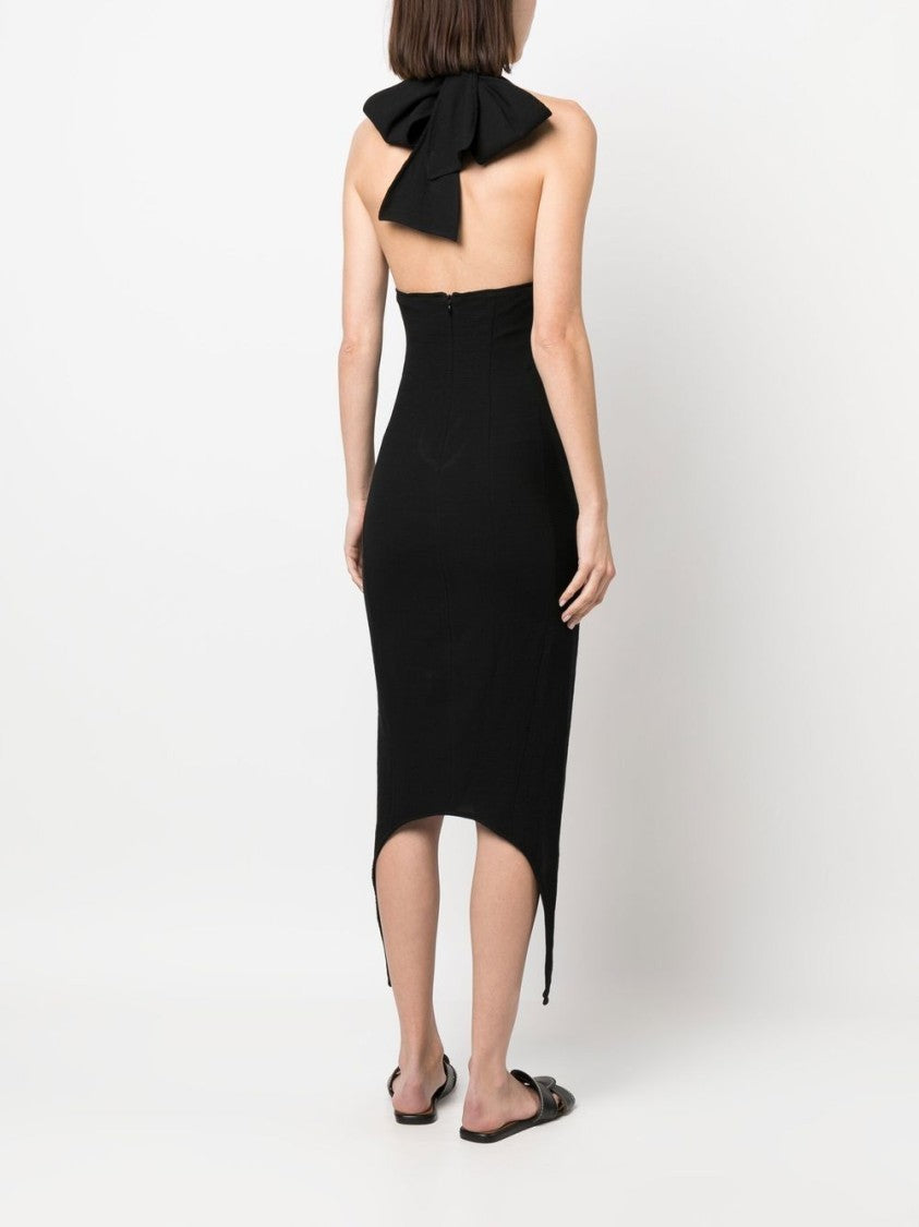 Patou Halterneck V-Neck Midi Dress