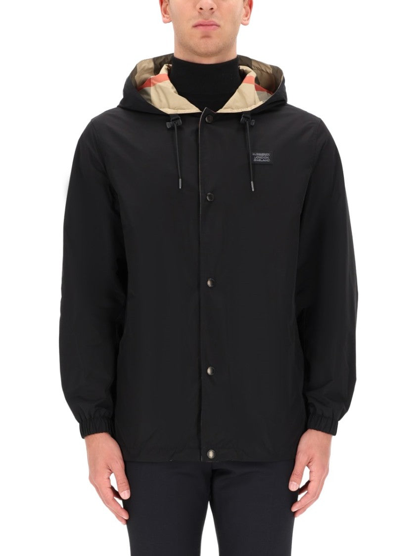 Burberry Reversible Check Pattern Hooded Jacket