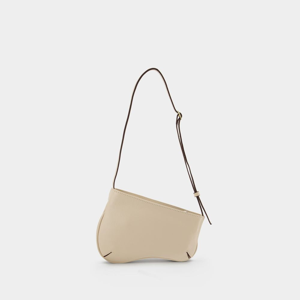 Manu Atelier Mini Curve Hobo Bag  - Ivory - Leather