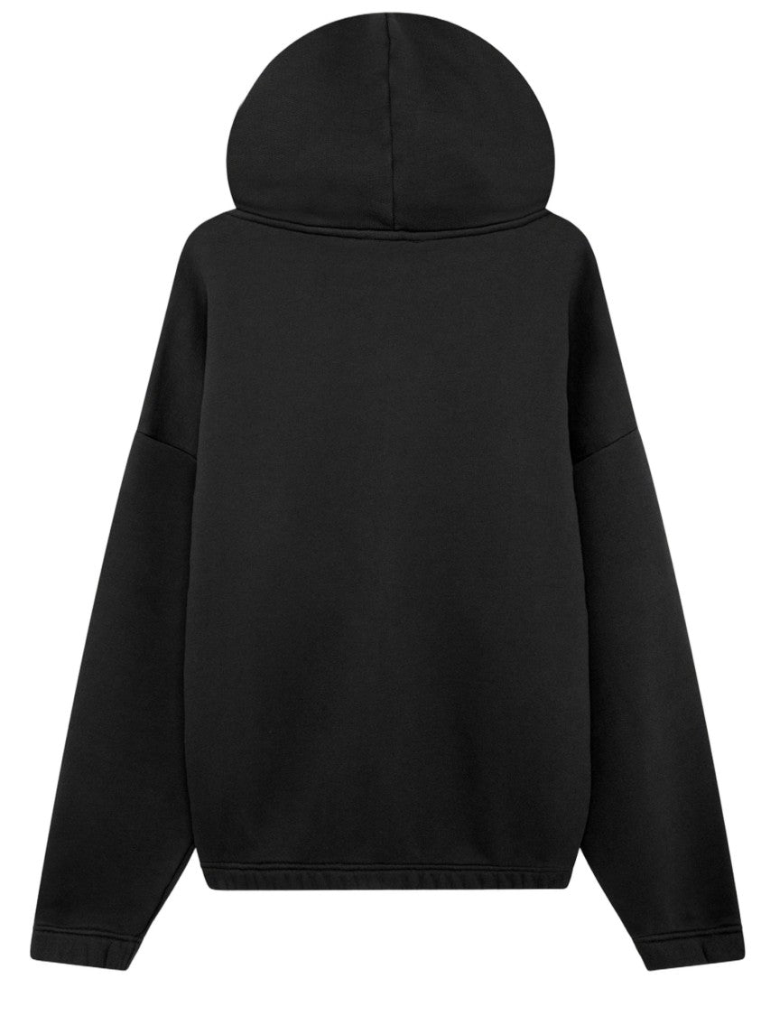 Autry Black Cotton Zip-Up Sweatshirt