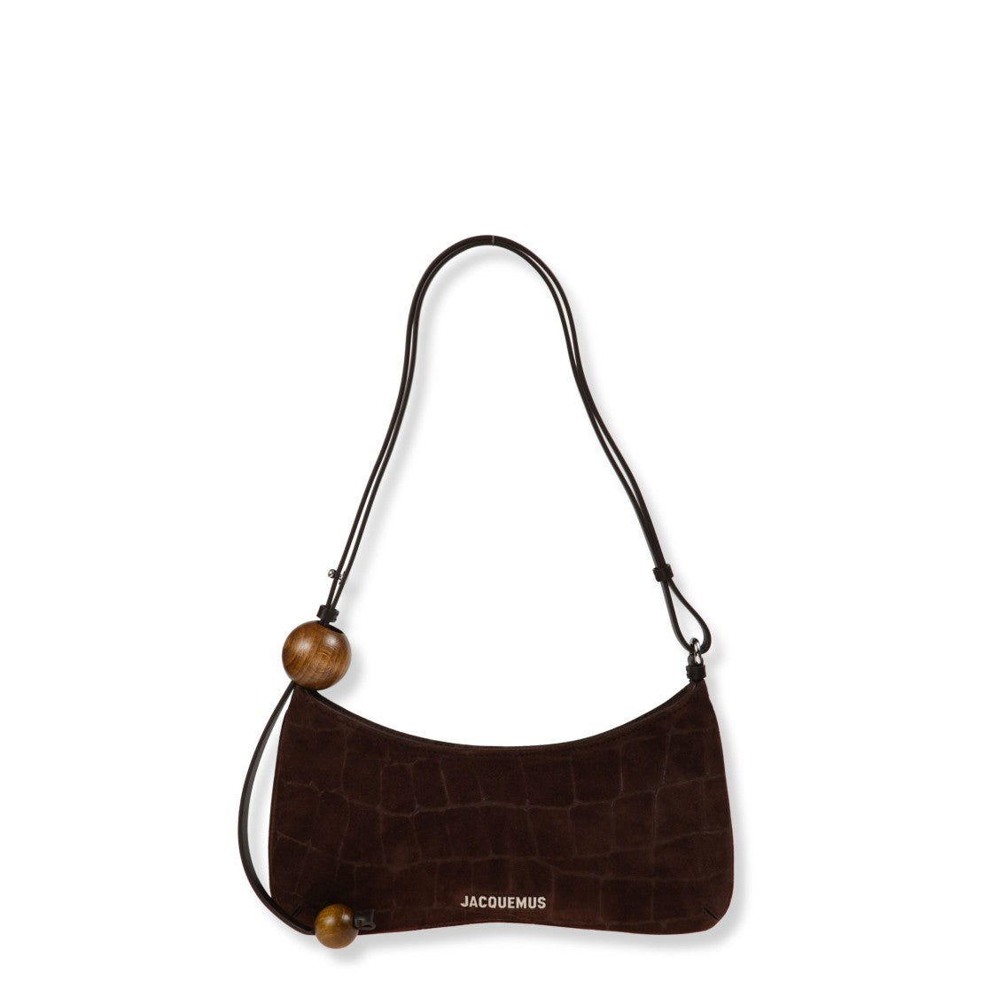 Jacquemus Crocodile-Effect Suede Handbag With Adjustable Leather Strap