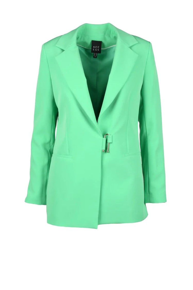 Access Fashion Apple Green Tailored Notched Lapel Stretch Blazer