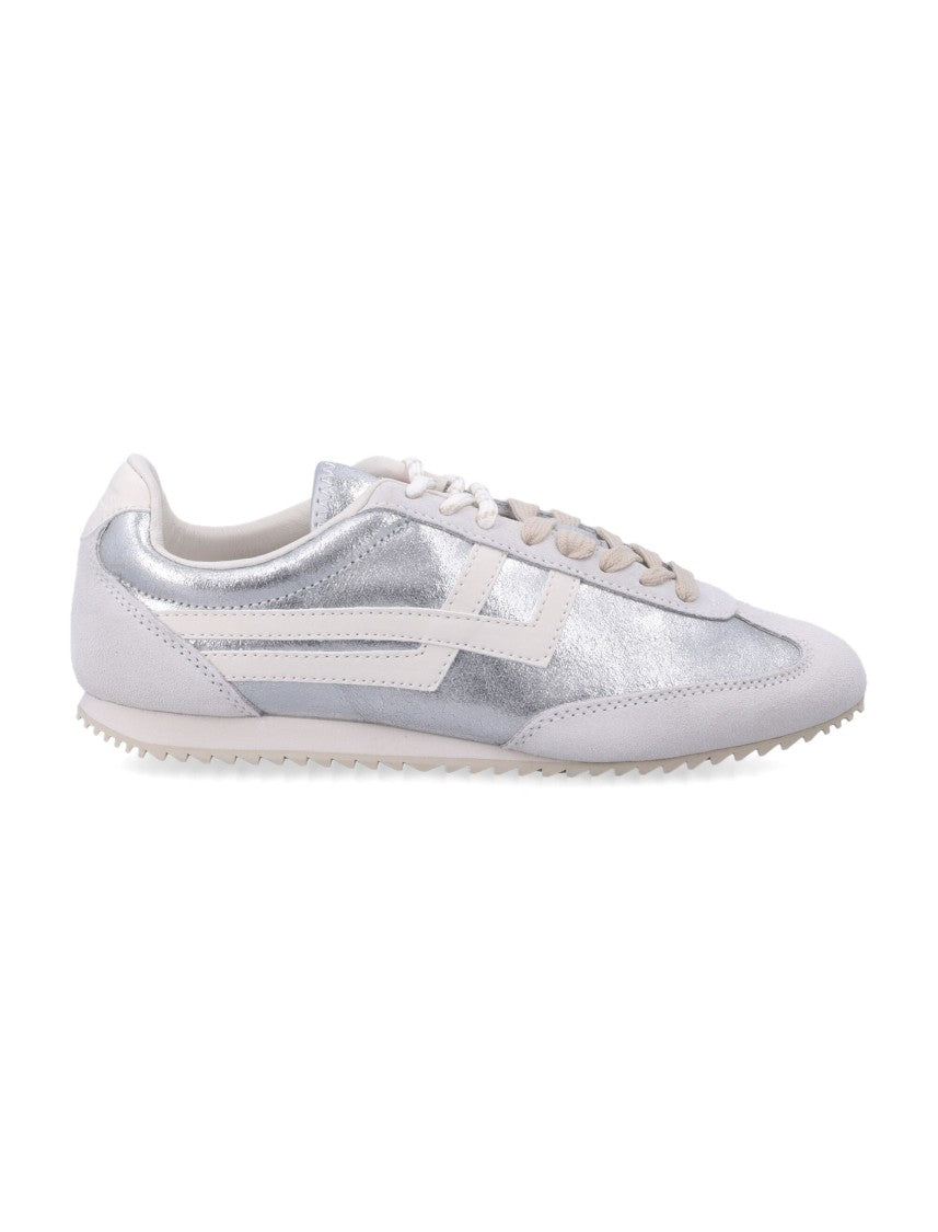 Pro-Keds Racer 77 Metallic Silver Low-Top Sneakers