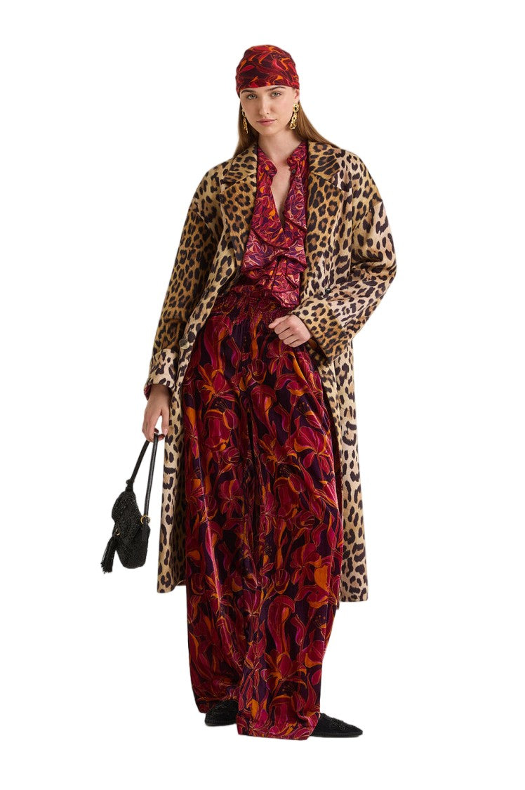 Maliparmi Lily's Ballet Velvet Smocked Wide-Leg Pants