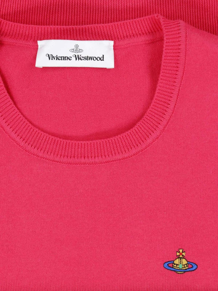 Vivienne Westwood Fitted Red Crop Top With Ribbed Details