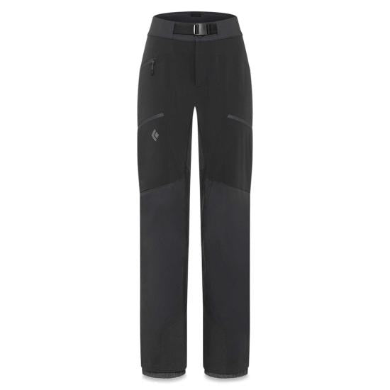 Black Diamond Straight Pants With High Waist And Belted Design