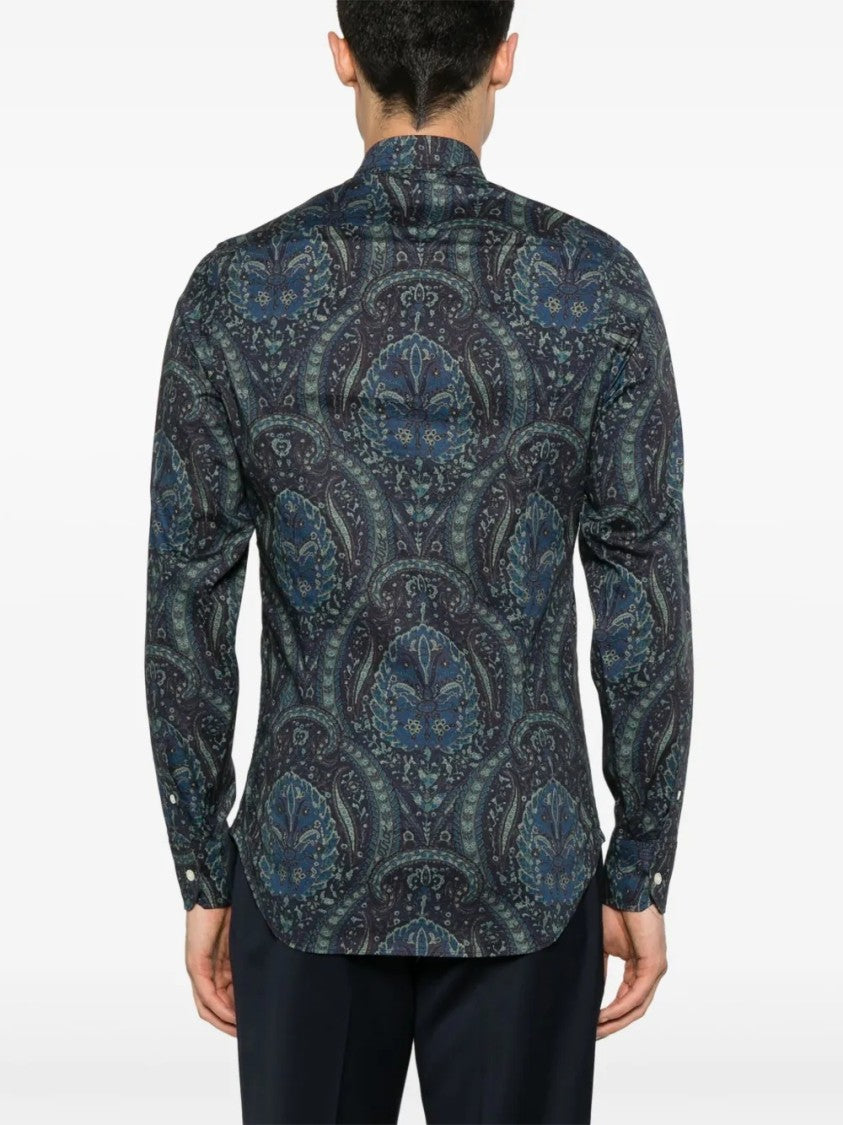 Etro Slim-Fit Shirt With Intricate Paisley Motif