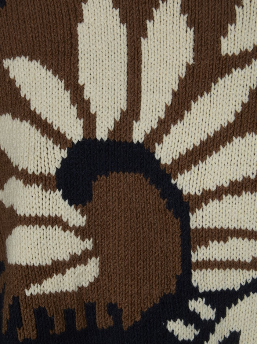 Max Mara Celebre Abstract Floral Knit Sweater