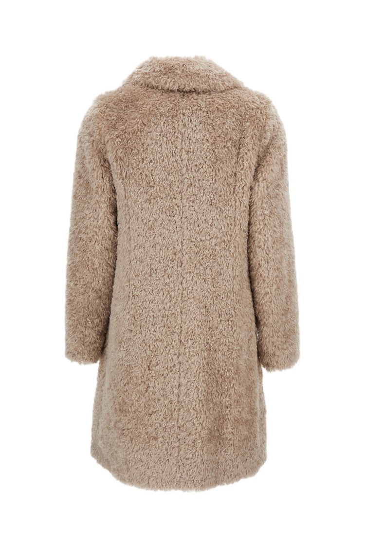 Herno Beige Faux Fur Lapels Coat