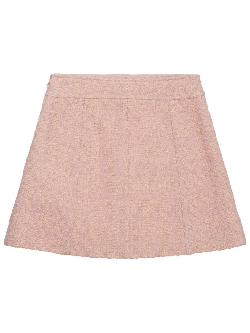 Celine Textured Checkered Wool-Blend Mini Skirt