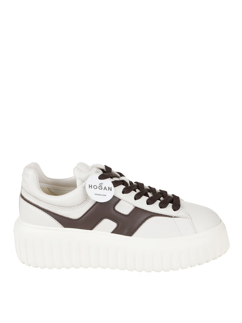 Hogan Beige Sneakers With Chunky Ridged Sole