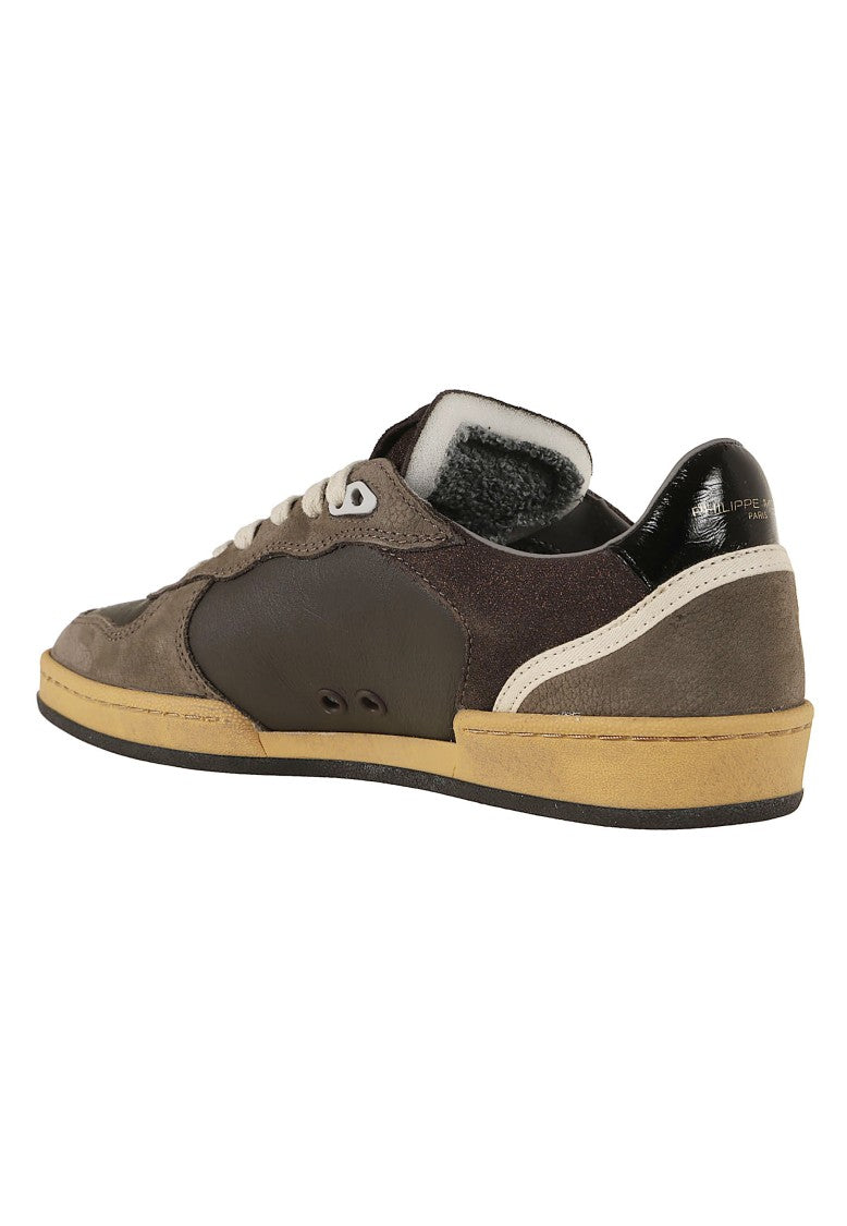Philippe Model Pgal Low Patent Leather Accent Sneakers