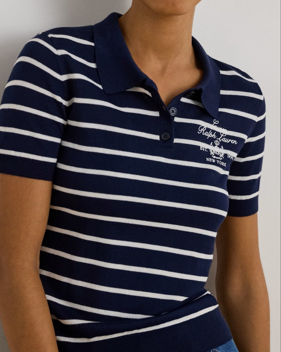 Lauren Ralph Lauren Classic Polo-Style Short Sleeve Pullover In Navy