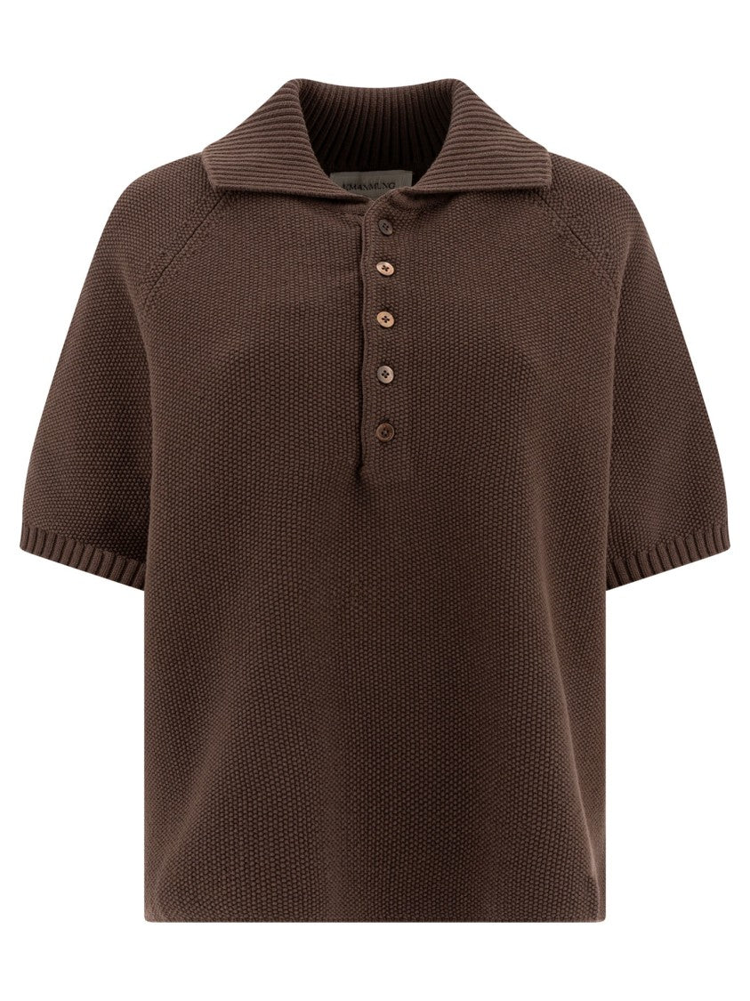 Umarmung Textured Knit Polo Shirt With Structured Collar