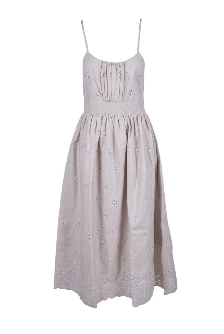 Semi Couture Beige Broderie Anglaise Dress