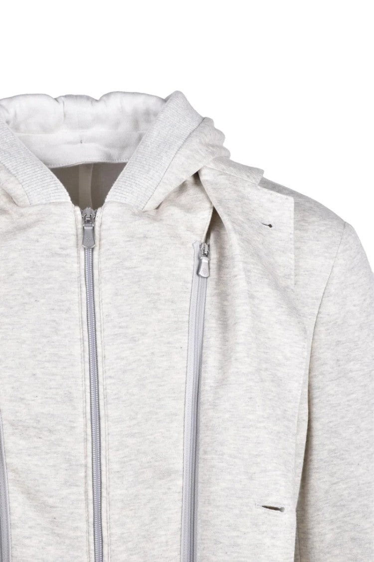 Eleventy Sweatshirt Jacket Buttons - Light Grey
