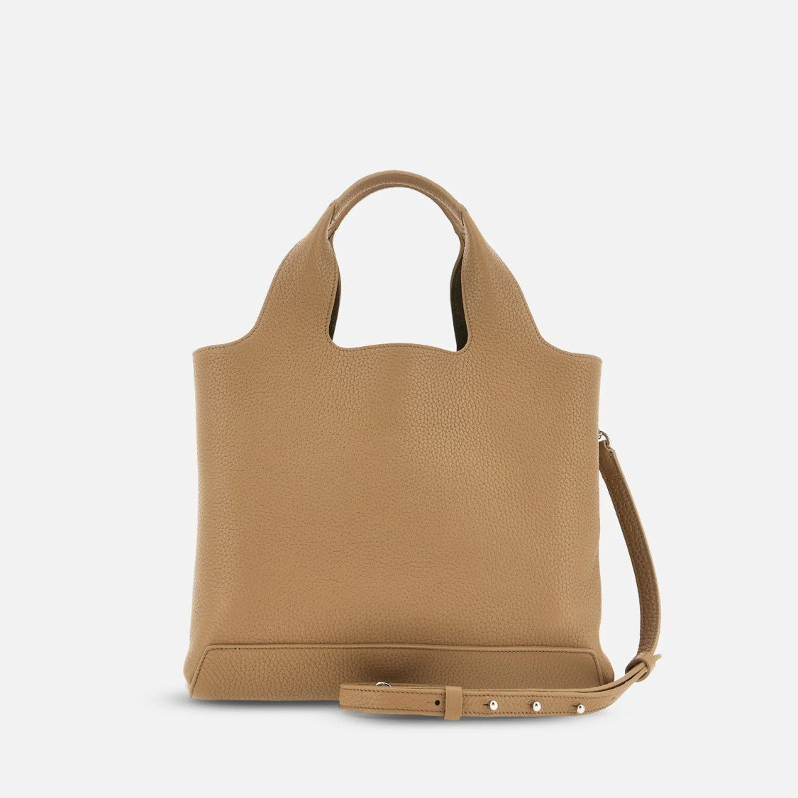 Hogan Structured Medium Biscuit Leather Shopping Bag