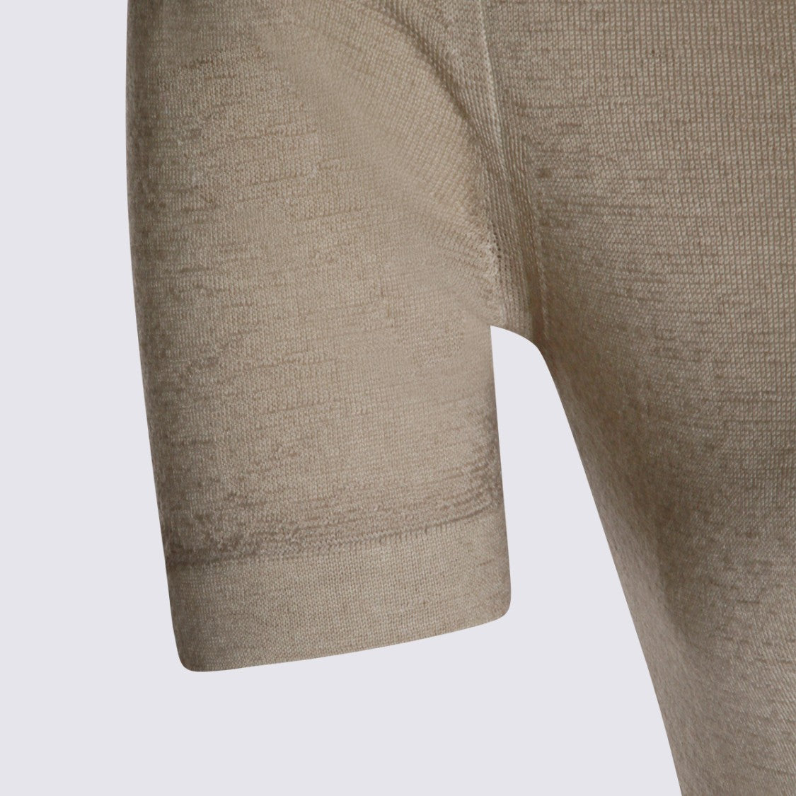 Malo Fitted Short-Sleeve Sweater With Ribbed Details