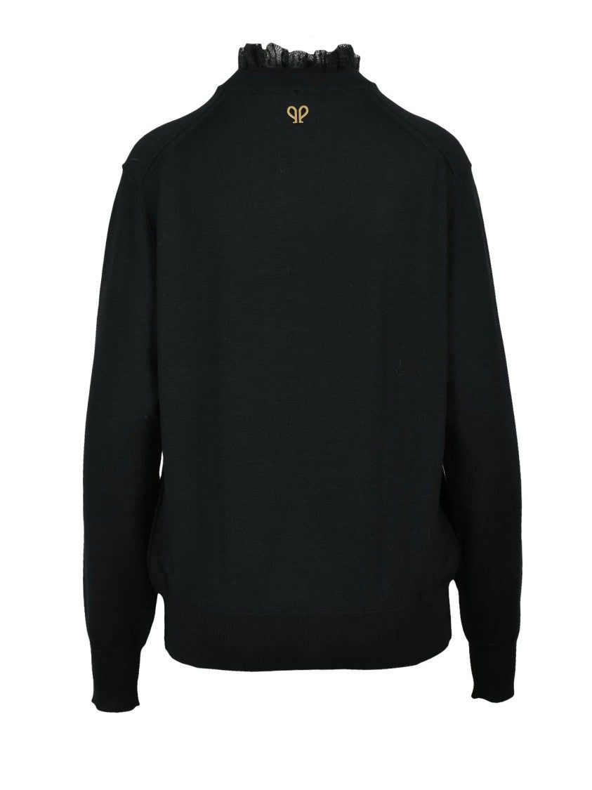 Philosophy Di Lorenzo Serafini Black Virgin Wool Silk Women's Sweater