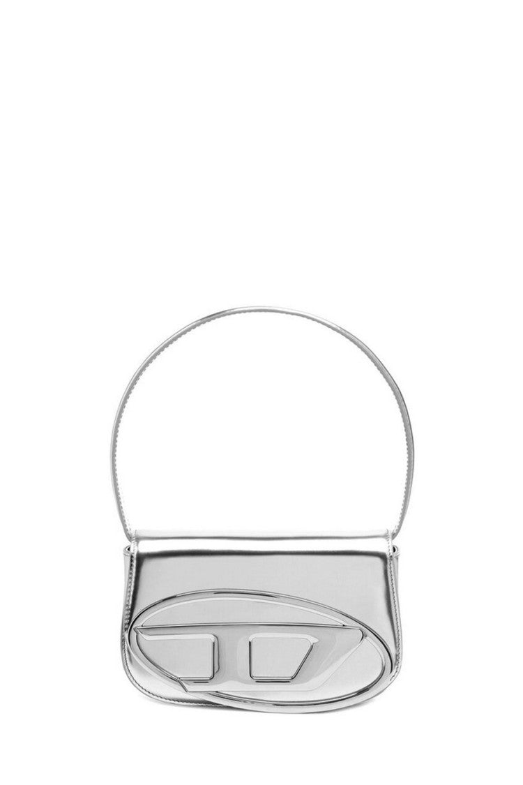 Diesel Silver Metallic Leather Shoulder Bag
