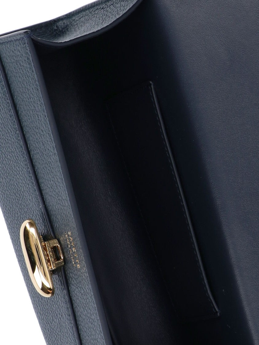 Savette Structured Pebbled Handbag With Gold-Tone Clasp