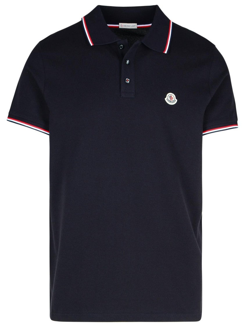 Moncler Navy Cotton Polo Shirt