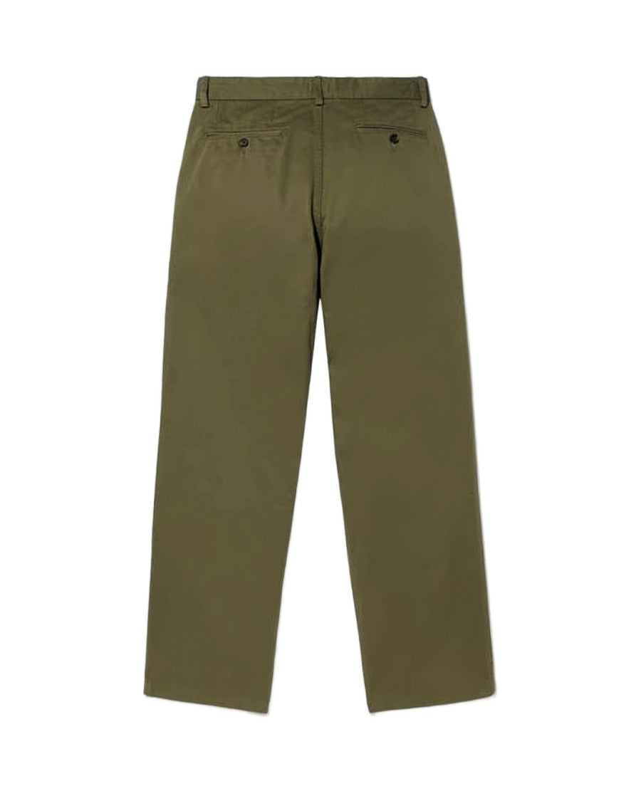Noah Tailored Green Straight Pants With Mid-Rise Waist