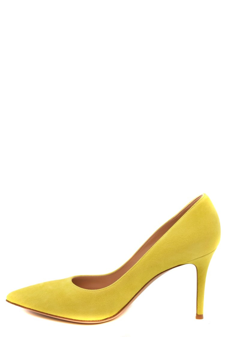Gianvito Rossi Yellow Gianvito 85 Pointed Suede Pumps