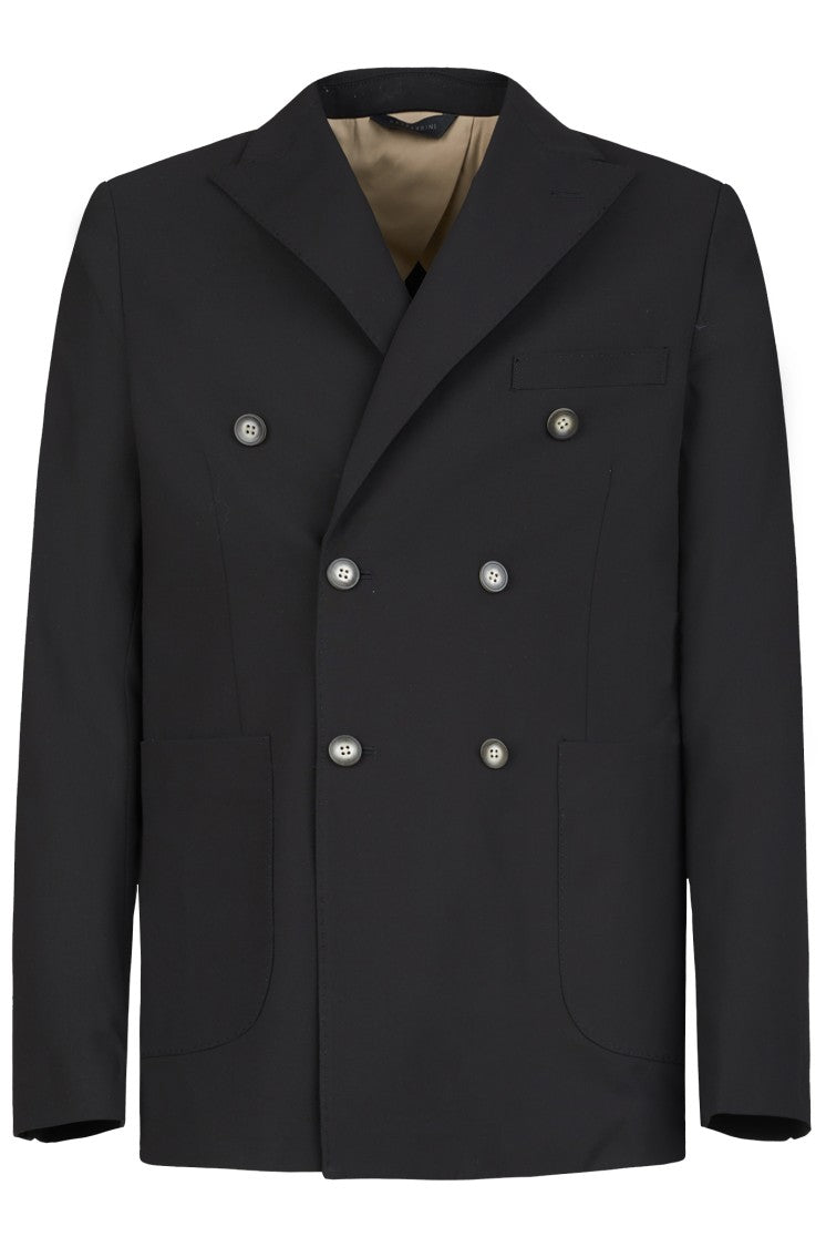 Gazzarrini X Michele Franzese Double-Breasted Black Wool-Viscose Blazer