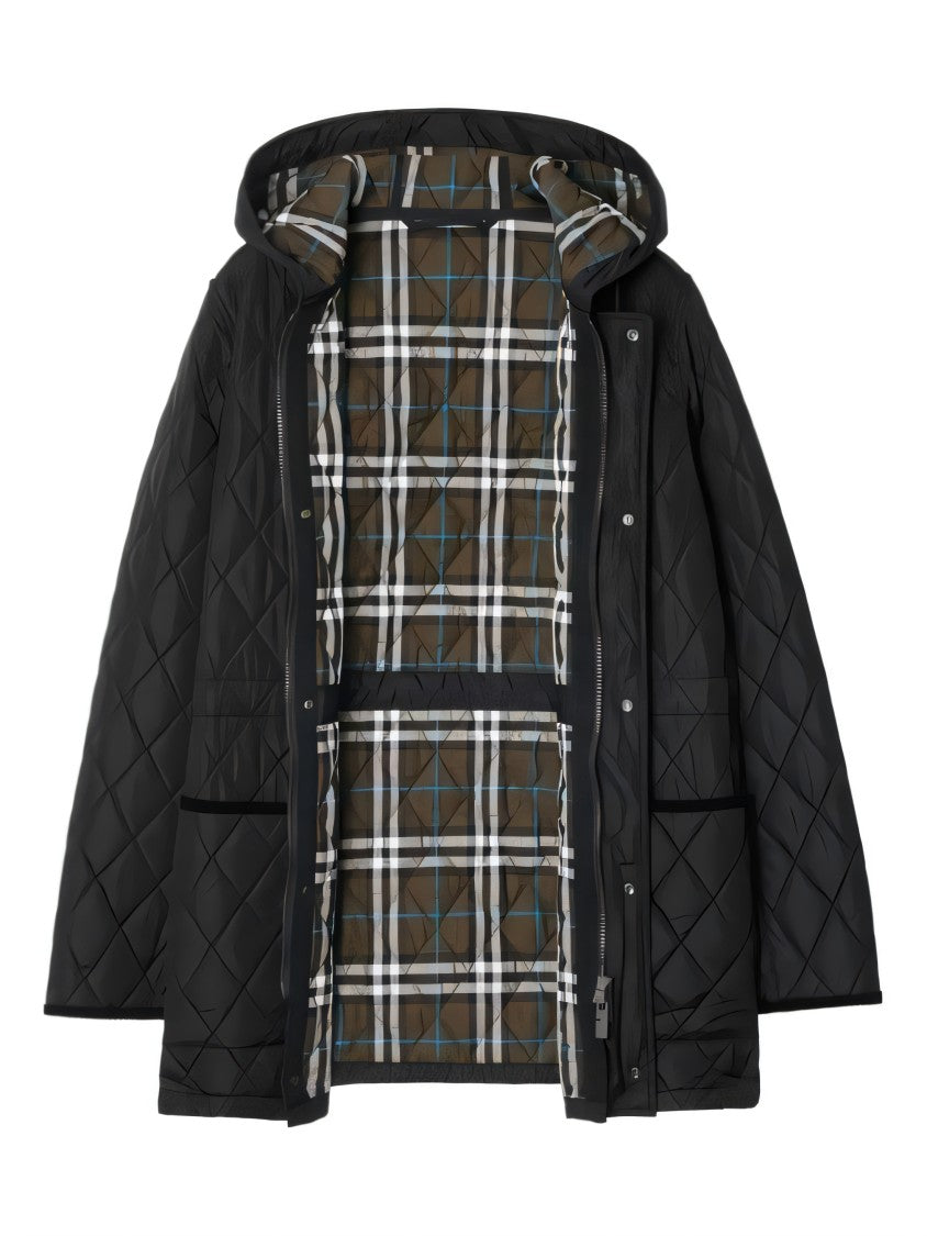 Burberry Diamond Quilted Padded Jacket With Hood