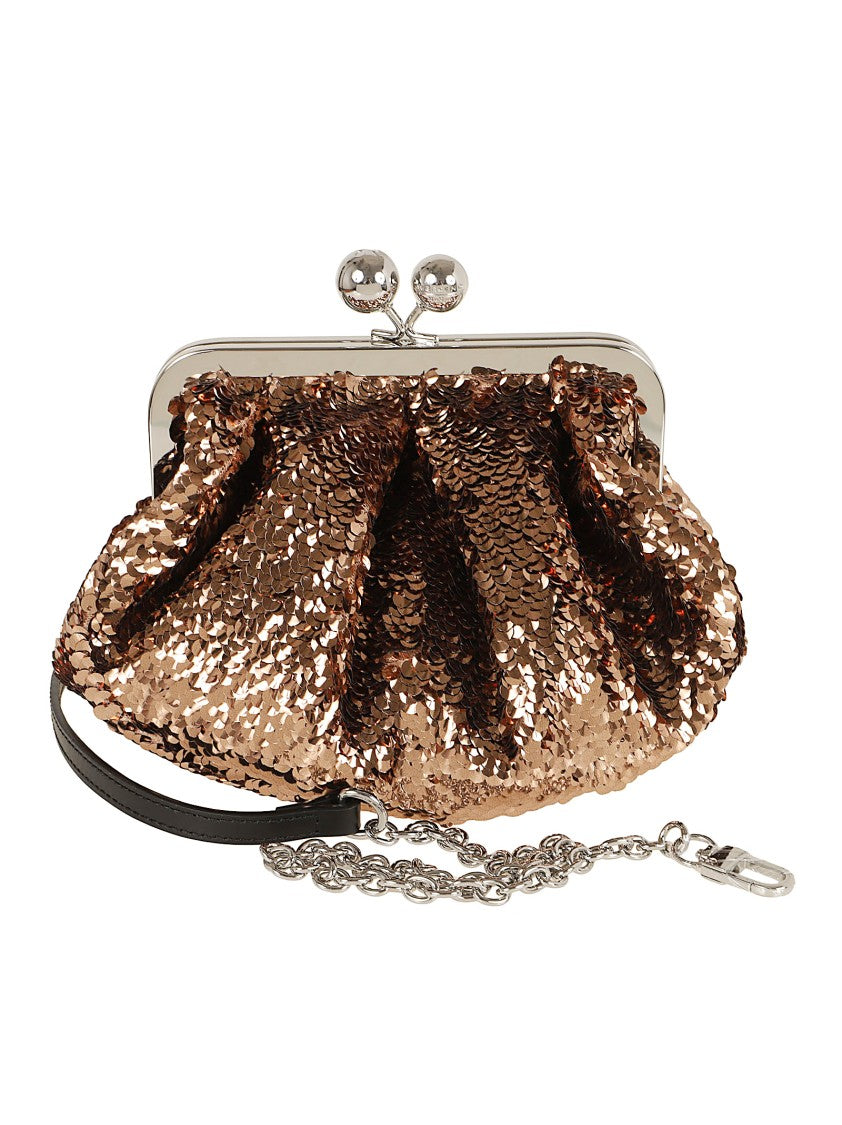 Max Mara Small Pouf Clutch Bag With Concave Sequins