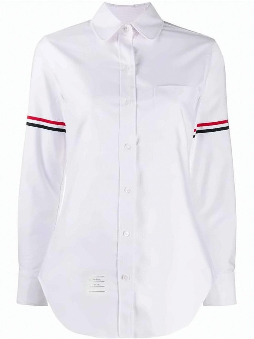 Thom Browne Classic Button-Down Shirt With Striped Arm Bands
