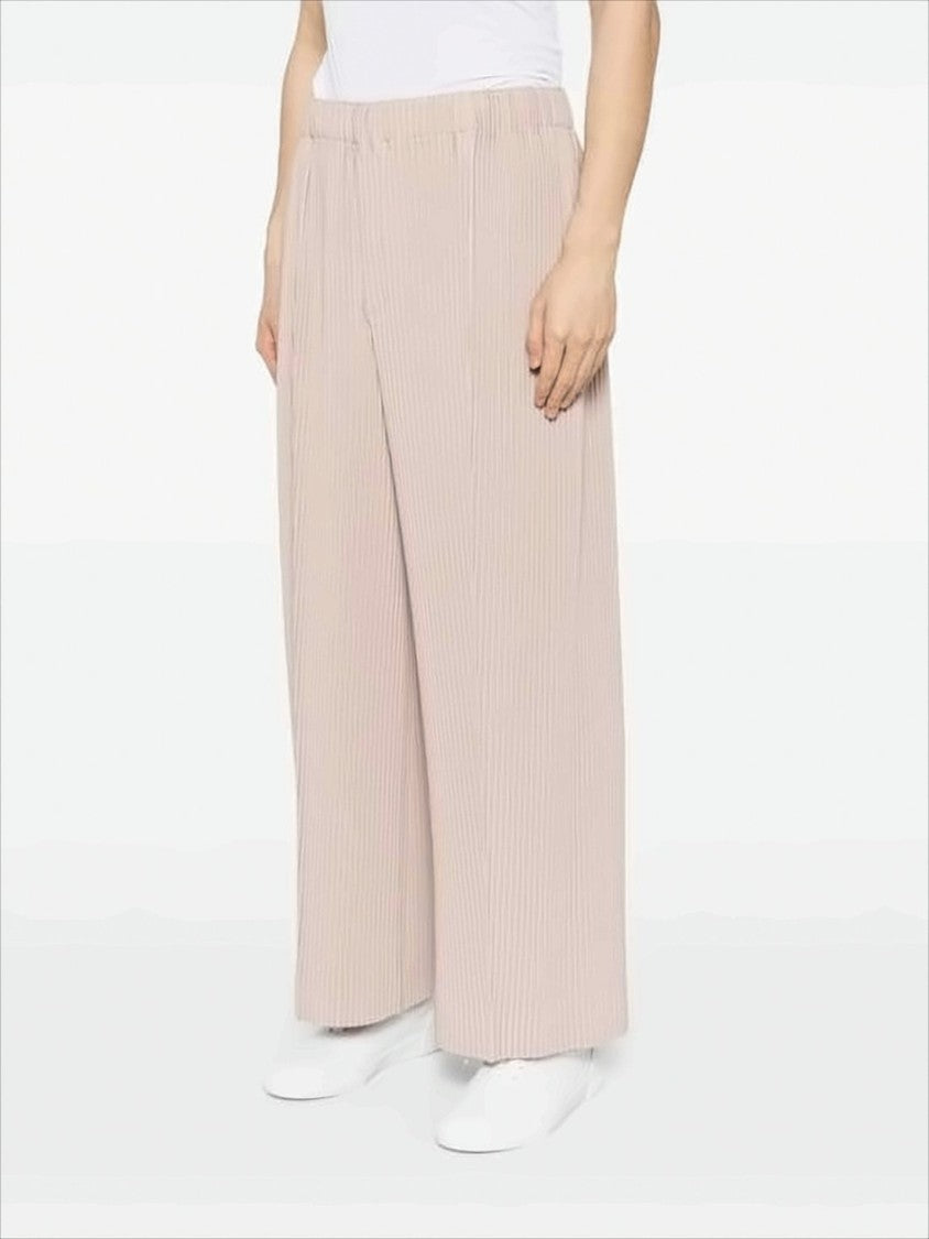 Homme Plissé Issey Miyake Pleated Wide-Leg Trousers With Elastic Waistband