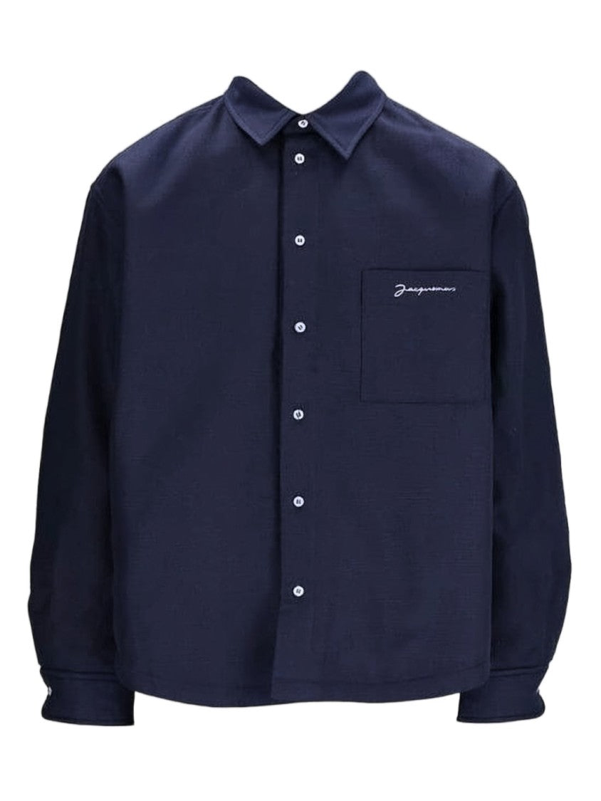 Jacquemus Boxy Blue Long-Sleeve Shirt With Classic Collar
