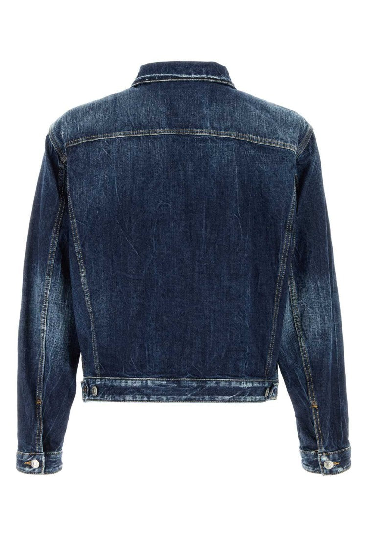 Dsquared2 Distressed Denim Jacket With Classic Design