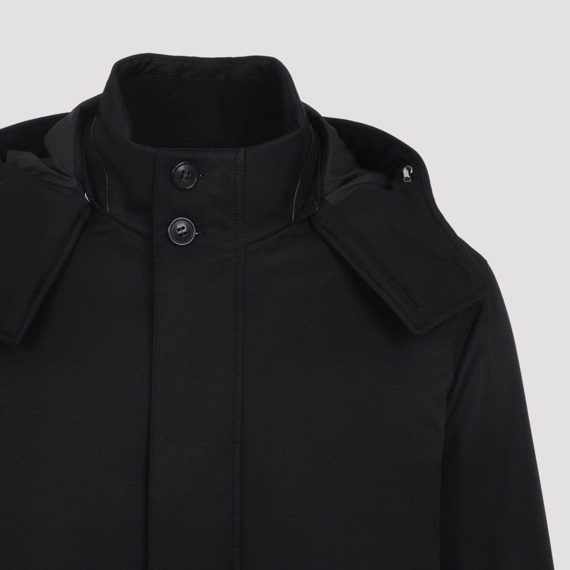 Zegna Microfiber Twill Black Polyester Parka