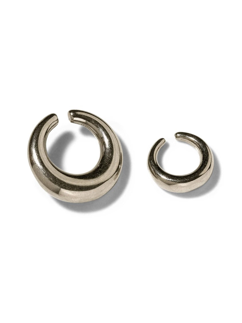 Panconesi Polished Silver Circle Ear Cuffs