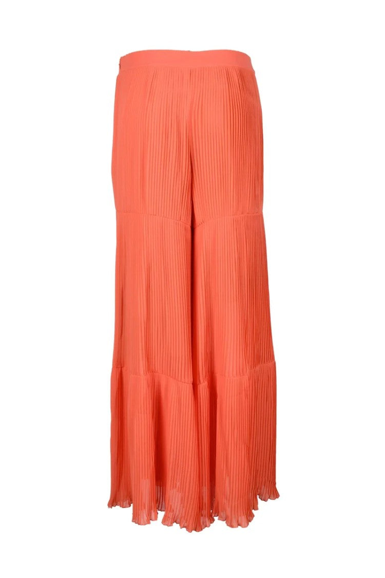 Twin-Set Pleated High Waist Trousers With Wide Leg Design