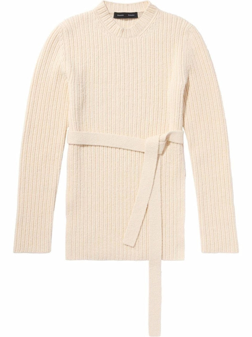 Proenza Schouler Compact Boucle Tie Sweater