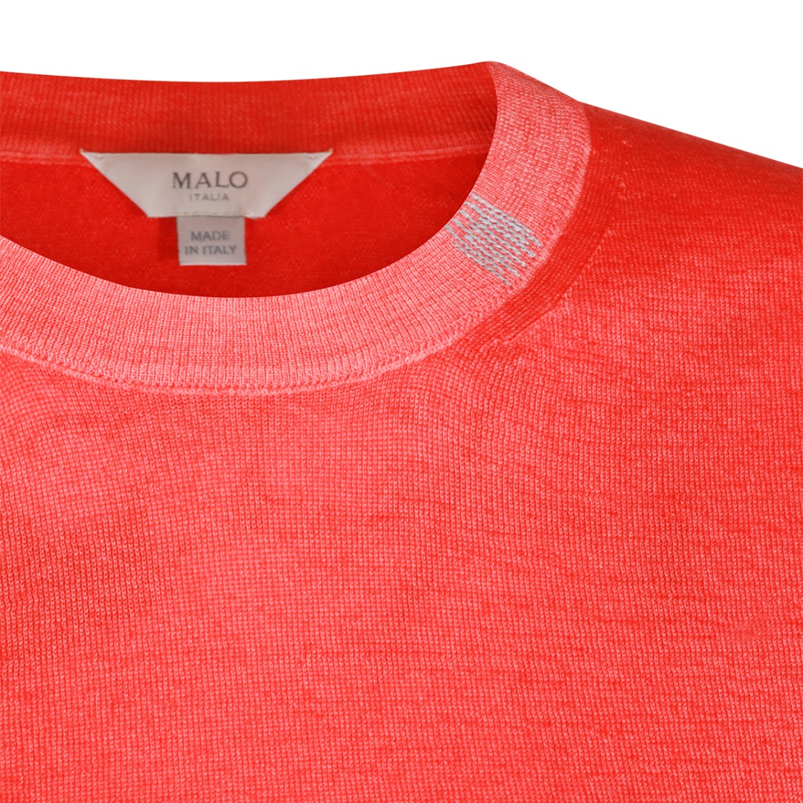 Malo Slim Fit Wool Knit Sweater With Crew Neck And Short Sleeves