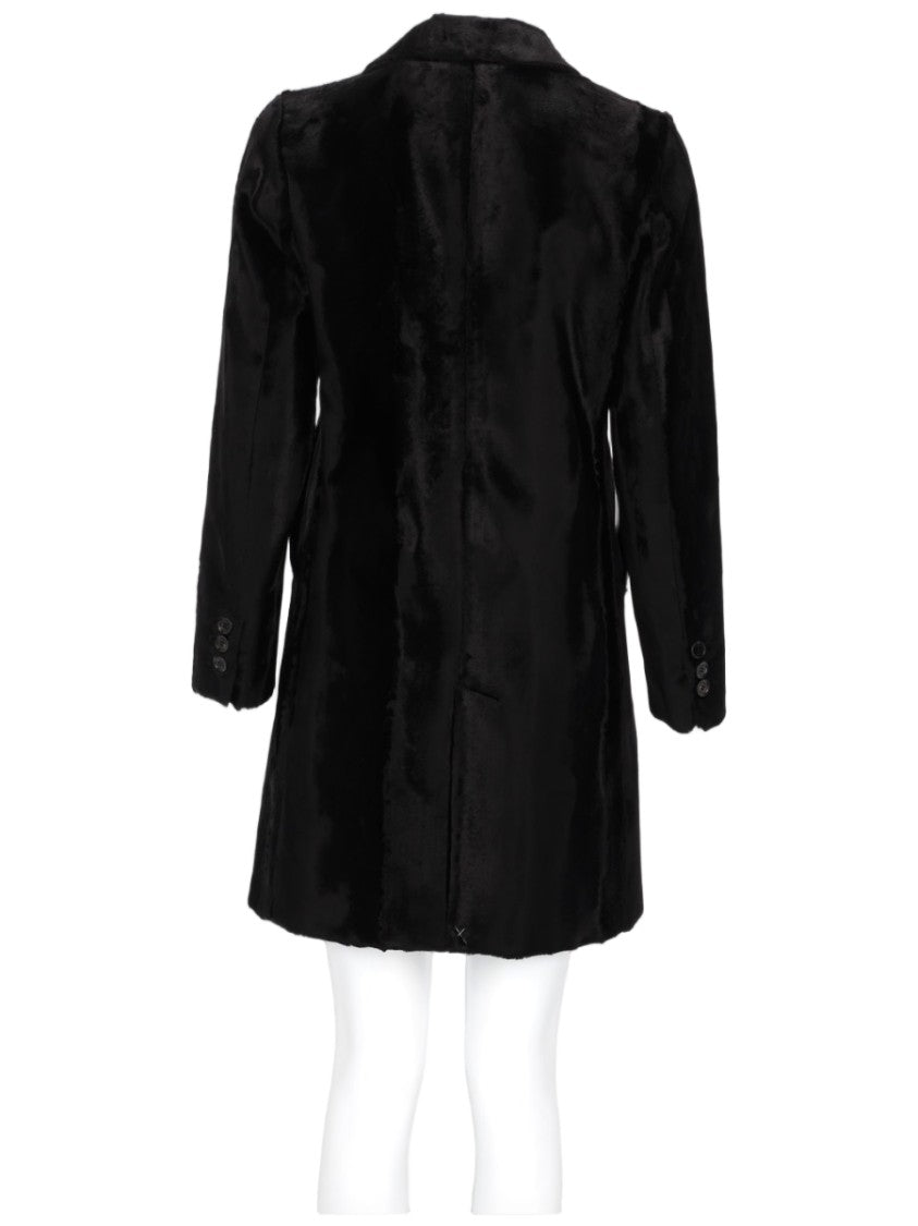 Paltò Tailored Black Coat With Classic Collar And Button Details