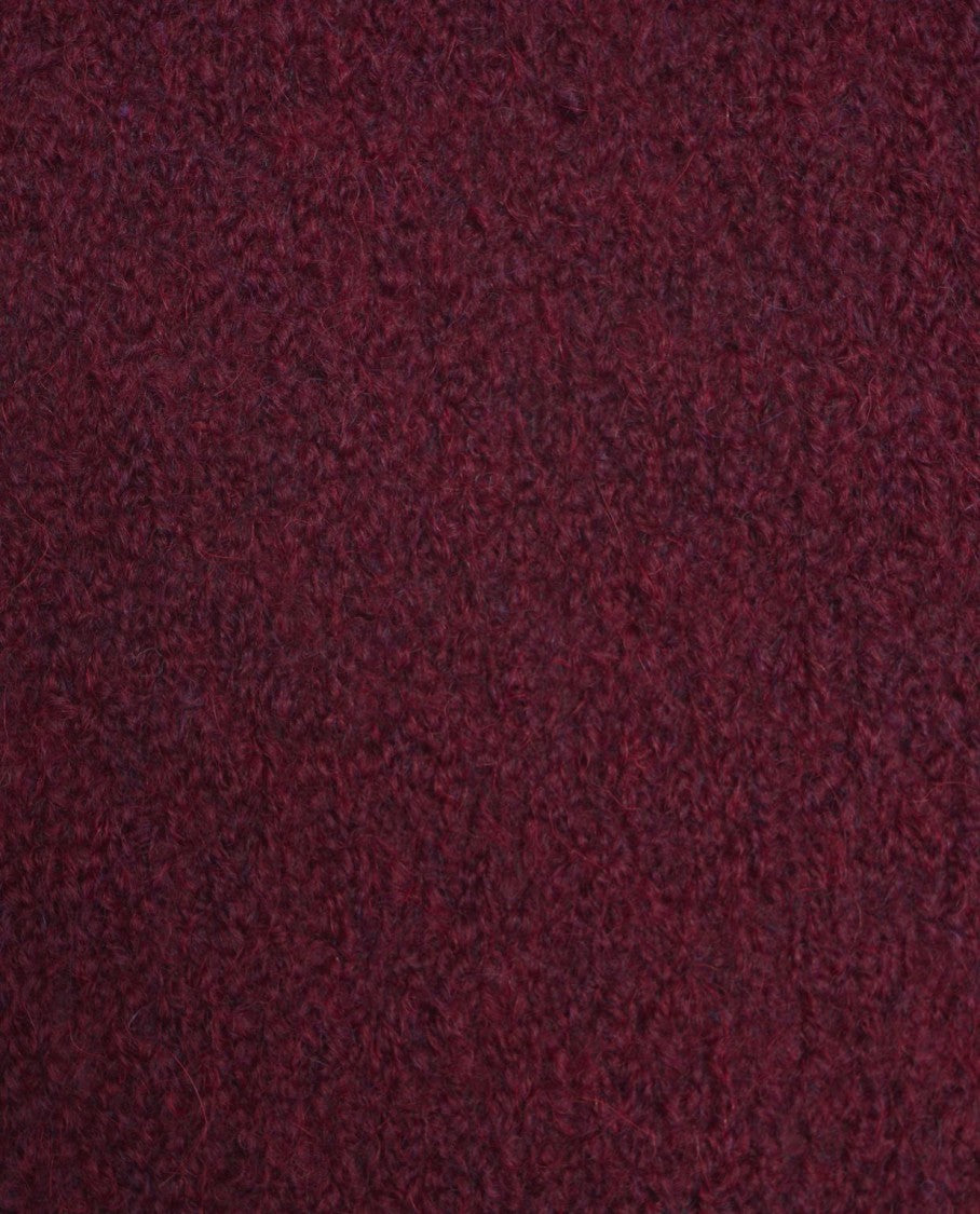 Amaranto Textured Knit Pullover With Modern High Collar