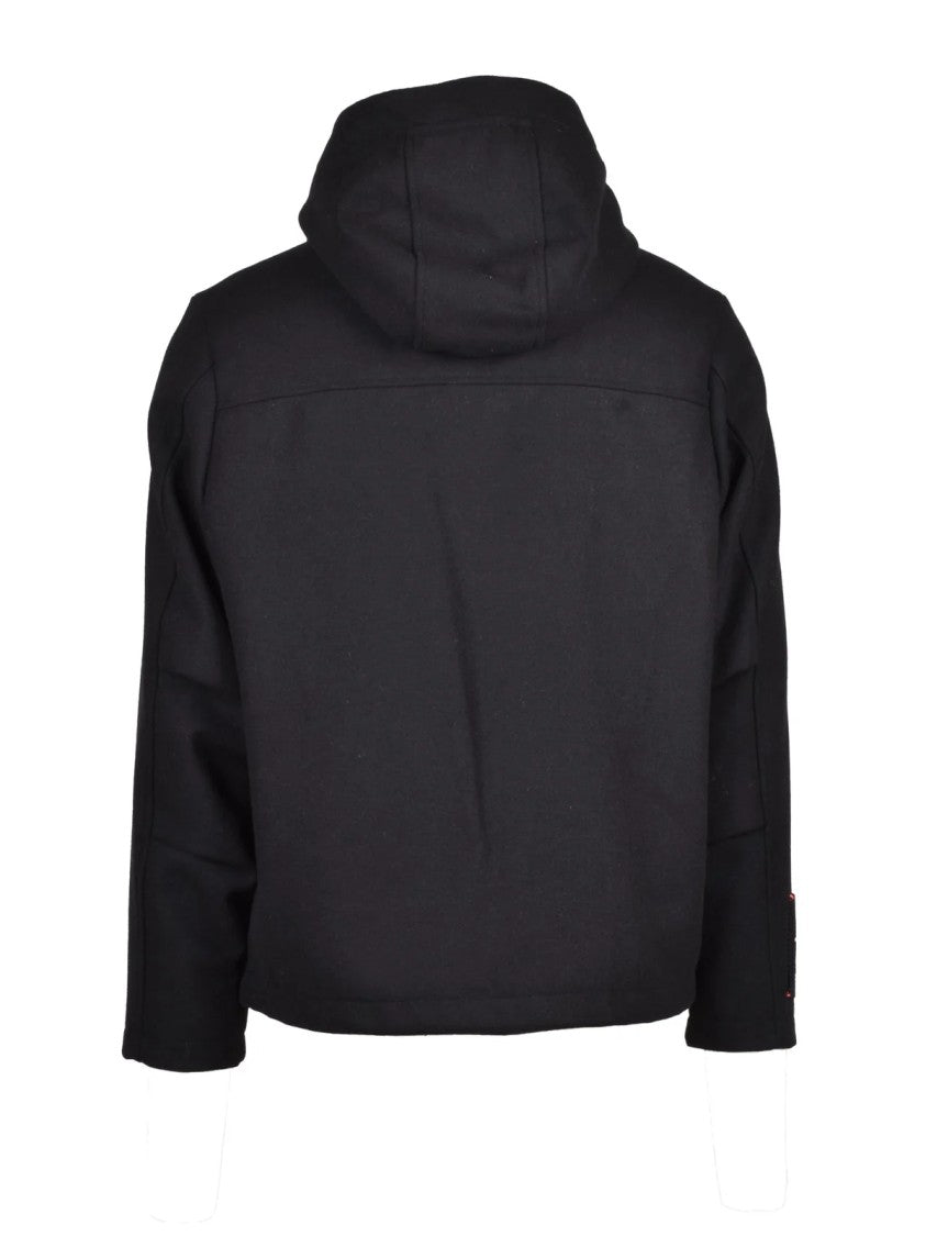Unity Black Boxy Polyester-Blend Overcoat