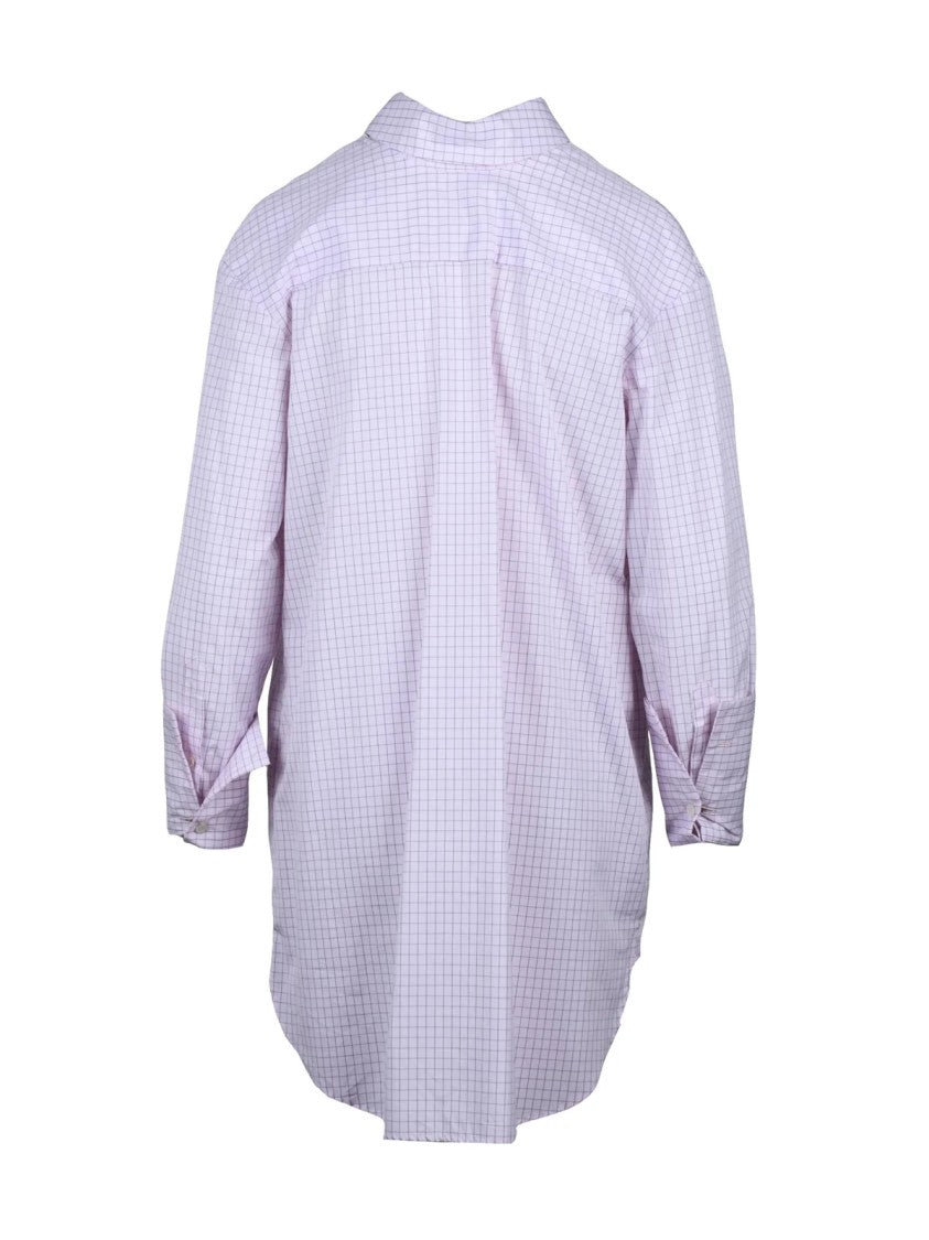 Dries Van Noten Pink Checkered Oversized Cotton Shirt