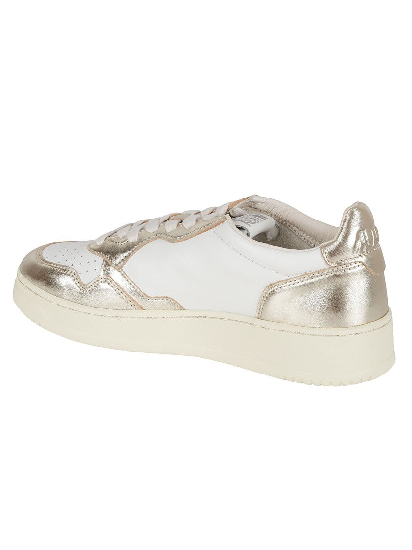 Autry Low-Top Sneakers With Metallic Gold Accents