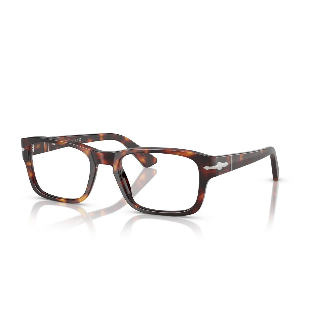 Persol 0Po3364v Rectangular Acetate Eyeglasses With Tortoiseshell Pattern